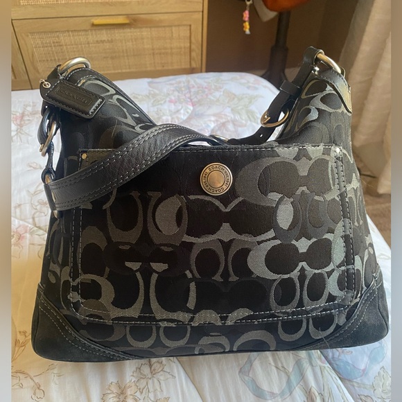Coach Chelsea Optic Signature Monogram Turn Lock Shoulder Bag